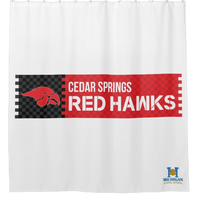Cedar Springs Red Hawks Duschvorhang (Vorderseite)