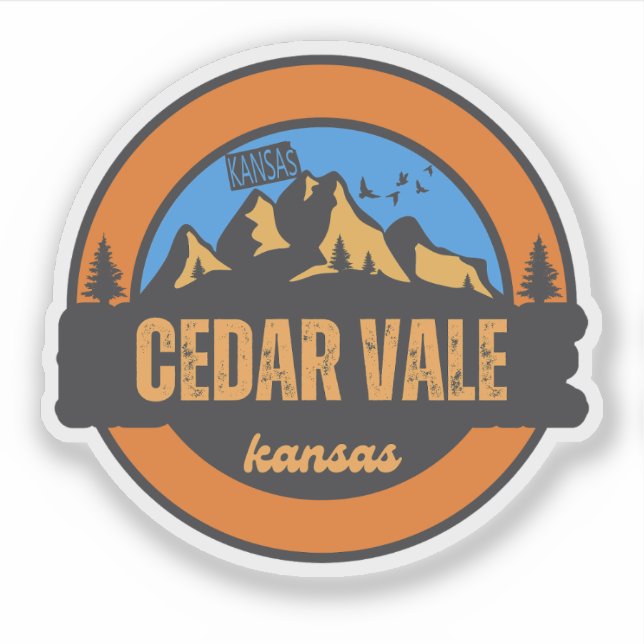Cedar Vale, Kansas Aufkleber (Vorderseite)