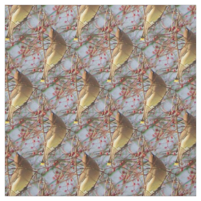 Cedar Waxwing Bird Nattern Muster Stoff (Muster)