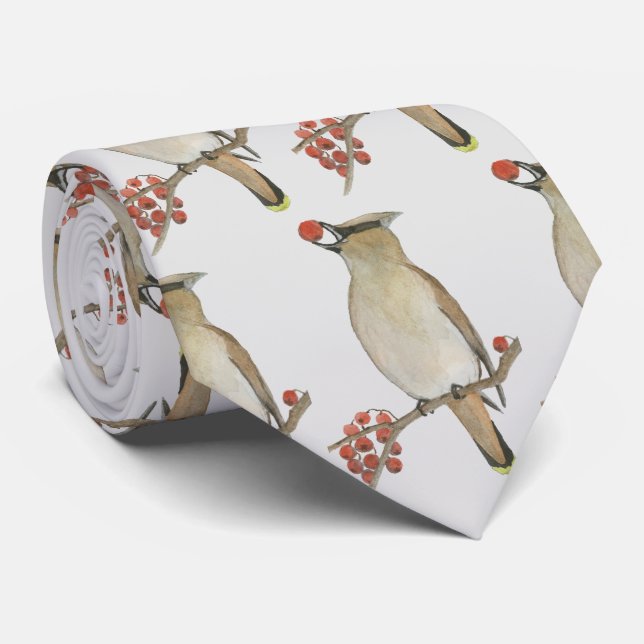 Cedar Waxwing Krawatte (Gerollt)