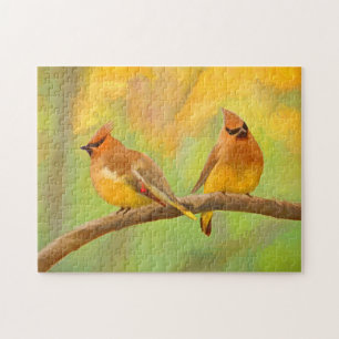 Cedar Waxwing Malerei - Niedliche Original Hunde K
