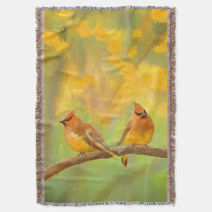 Cedar Waxwing Malerei - Niedliche Original Hunde K Decke