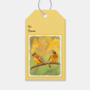 Cedar Waxwing Malerei - Niedliche Original Hunde K Geschenkanhänger
