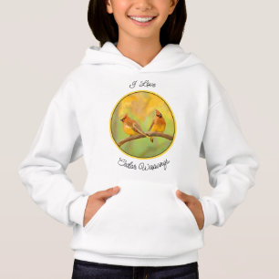 Cedar Waxwing Malerei - Niedliche Original Hunde K Hoodie