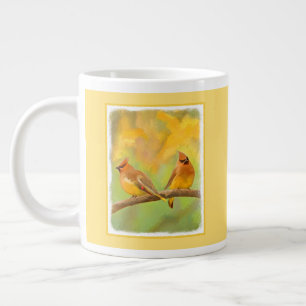 Cedar Waxwing Malerei - Niedliche Original Hunde K Jumbo-Tasse
