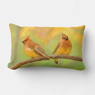 Cedar Waxwing Malerei - Niedliche Original Hunde K Lendenkissen