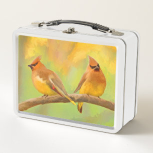 Cedar Waxwing Malerei - Niedliche Original Hunde K Metall Brotdose