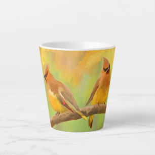 Cedar Waxwing Malerei - Niedliche Original Hunde K Milchtasse