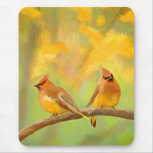 Cedar Waxwing Malerei - Niedliche Original Hunde K Mousepad