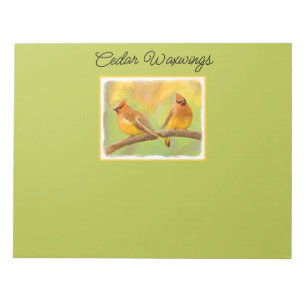 Cedar Waxwing Malerei - Niedliche Original Hunde K Notizblock