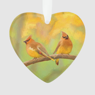Cedar Waxwing Malerei - Niedliche Original Hunde K Ornament