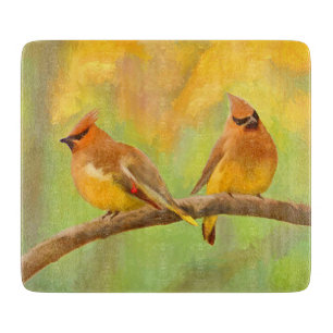 Cedar Waxwing Malerei - Niedliche Original Hunde K Schneidebrett
