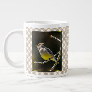 Cedar Waxwing Songbird Original Wild Bird Foto Jumbo-Tasse