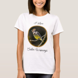 Cedar Waxwing Songbird Original Wild Bird Foto T-Shirt
