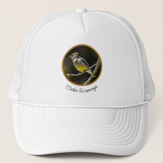 Cedar Waxwing Songbird Original Wild Bird Foto Truckerkappe (Vorderseite)