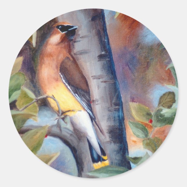 Cedar Waxwing Sticker (Vorderseite)