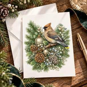 Cedar Waxwing Winter Songbirds Kollektion Mitteilungskarte