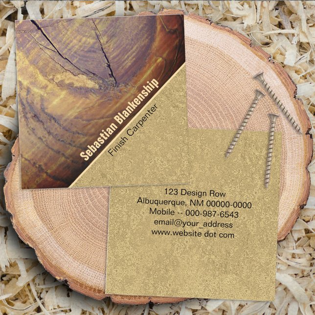 Cedar Wood Knot Nah-Up Fotograf-Center Quadratische Visitenkarte (Von Creator hochgeladen)