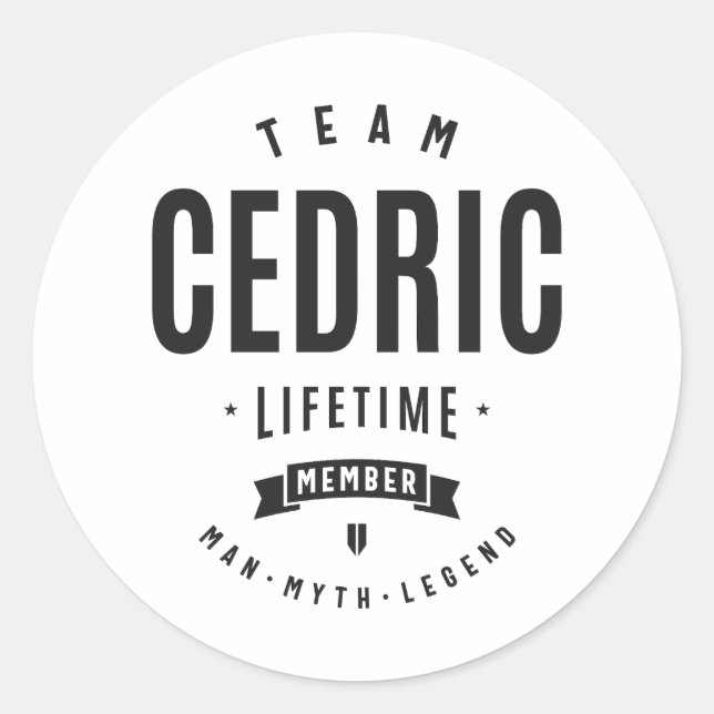 Cedric Lifetime Member Personalisiert Name Cedric Runder Aufkleber (Vorderseite)