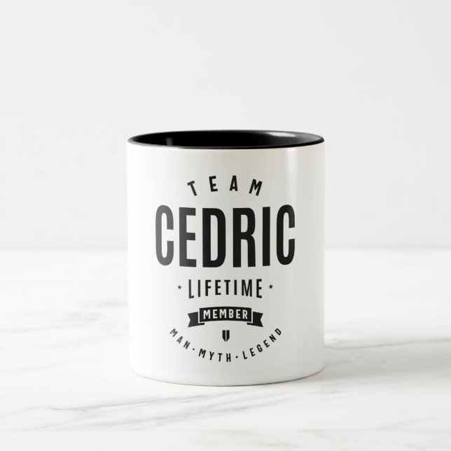 Cedric Lifetime Member Personalisiert Name Cedric Zweifarbige Tasse (Mittel)