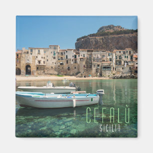 Cefalu Stadt in Sizilien Magnet