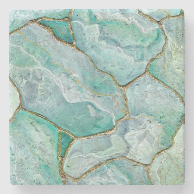 CELADAON Green, Jade, Mint Stone Untersetzer (Vorderseite)