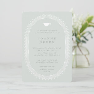 Celadon Green Afternoon Tea Bridal/Polterabend Einladung