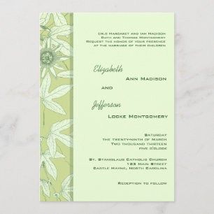 Celadon Green Botanical Floral Wedding Einladung
