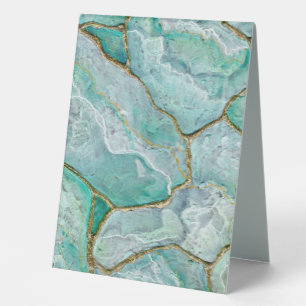 Celadon Green, Jade Marble, Mint Green Geode Tischaufsteller