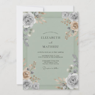 Celadon-Hochzeit mit Bemalung Einladung