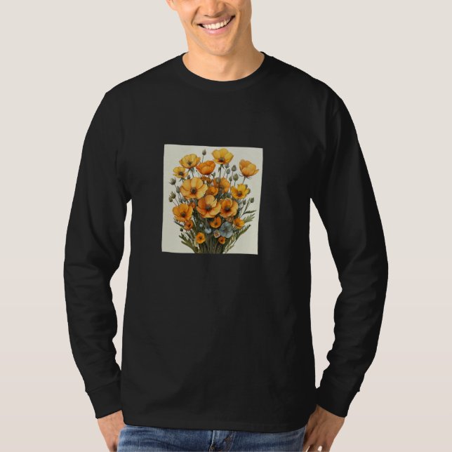 Celandine Bouquet Blumenpastellfarben Grafik T-Shirt (Vorderseite)
