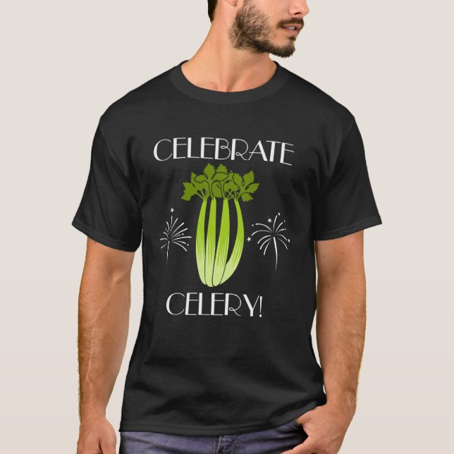 Celebate Celery Ironic Vegetables Leek T-Shirt (Vorderseite)