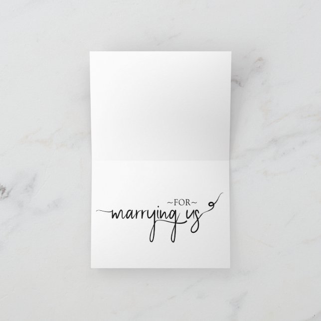 Célébrant de mariage Merci de nous avoir mariés Ca (Intérieur)