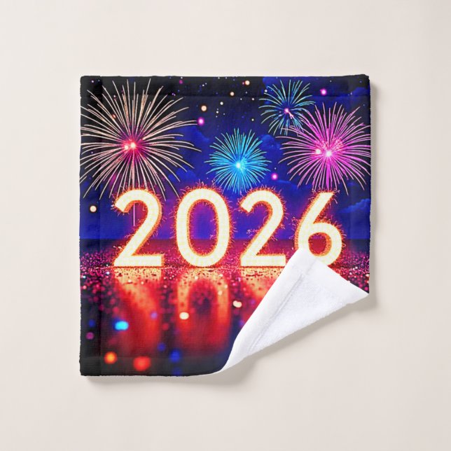 Celebrate 2026: Bright Future Spark Design  Badhandtuch Set (Waschlappen)