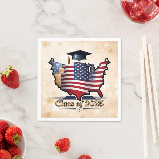 "Celebrate Abschluss American Style" Serviette (Beispiel)