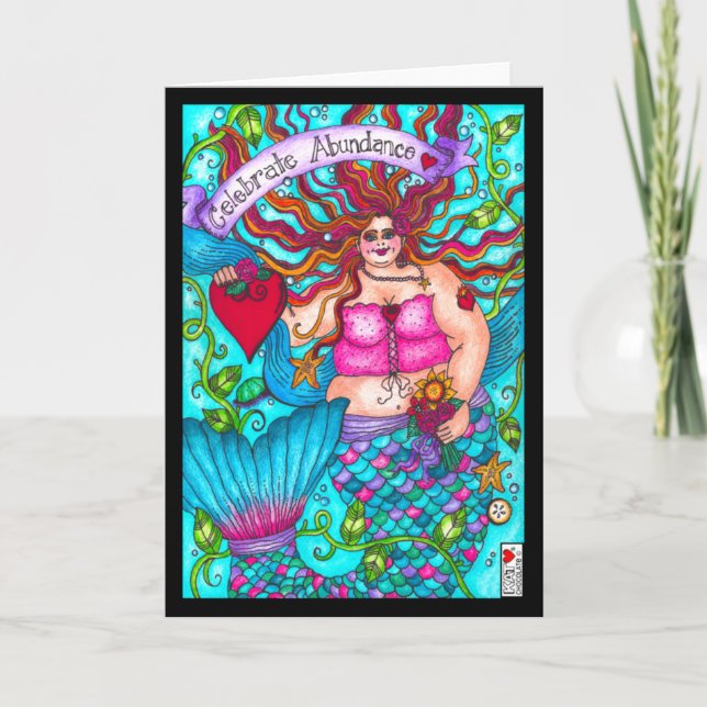 Celebrate Abundance Mermaid Card Karte (Vorderseite)