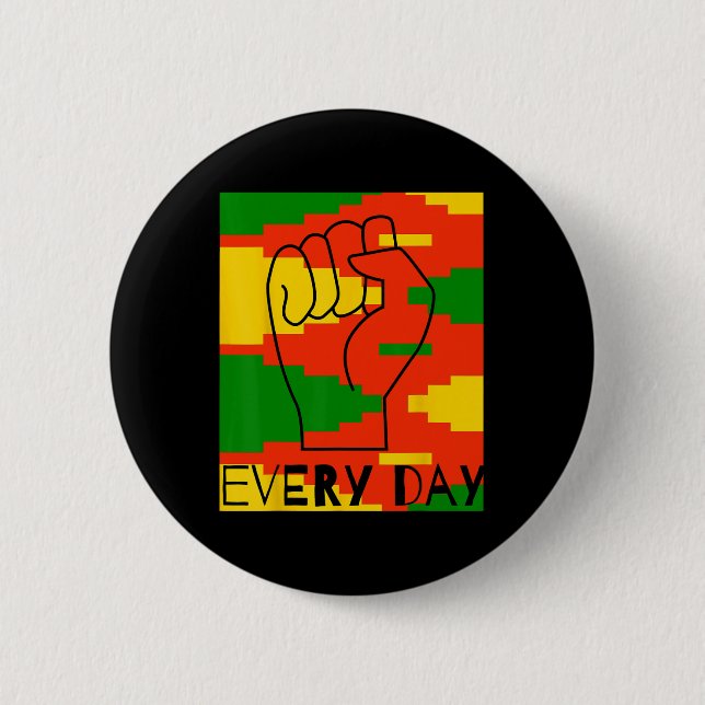 Celebrate African American Black Culture Black Button (Vorderseite)
