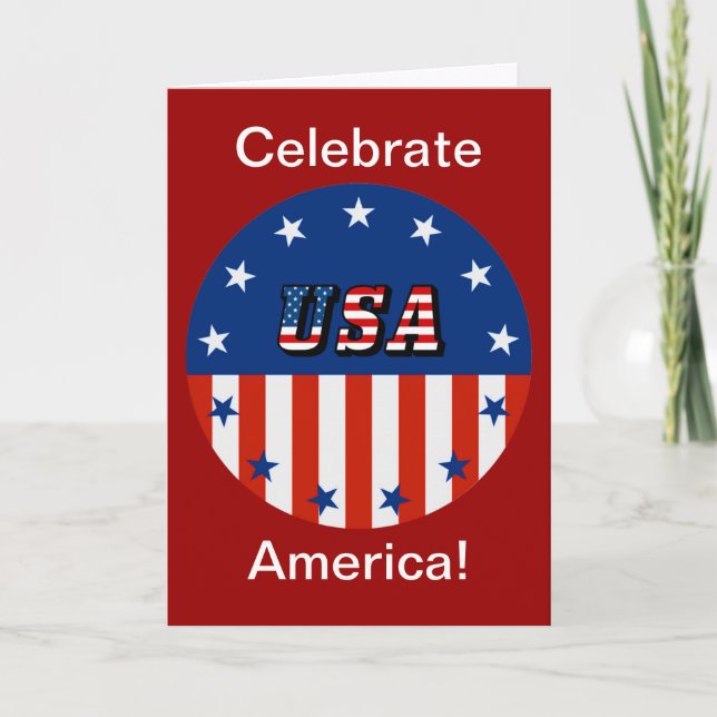 Celebrate America Circle USA Flag Stars & Stripes Karte (Vorderseite)