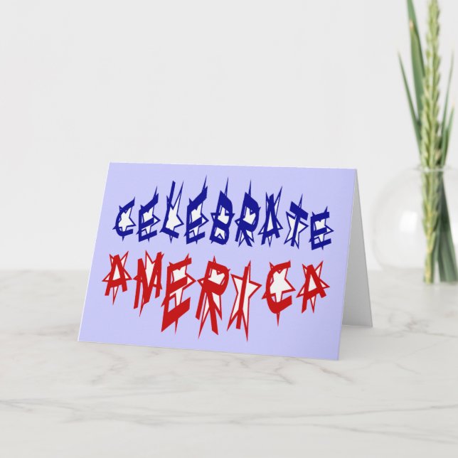 Celebrate America Flag Schriftart #2 Karte (Vorderseite)