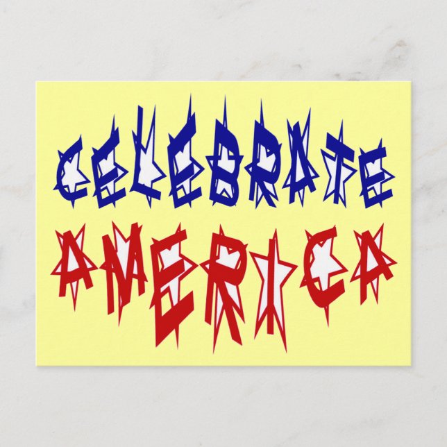 Celebrate America Flag Schriftart #2 Postkarte (Vorderseite)