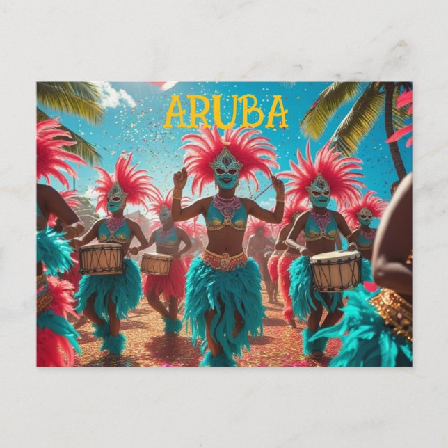 Celebrate aruba style post card feiertagspostkarte (Vorderseite)