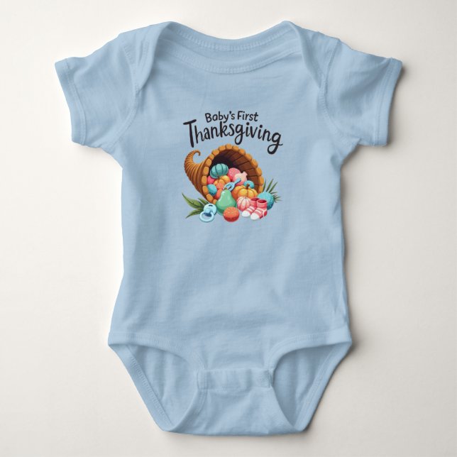 Celebrate Baby's First Turkey Day Cute Cornucopia Baby Strampler (Vorderseite)