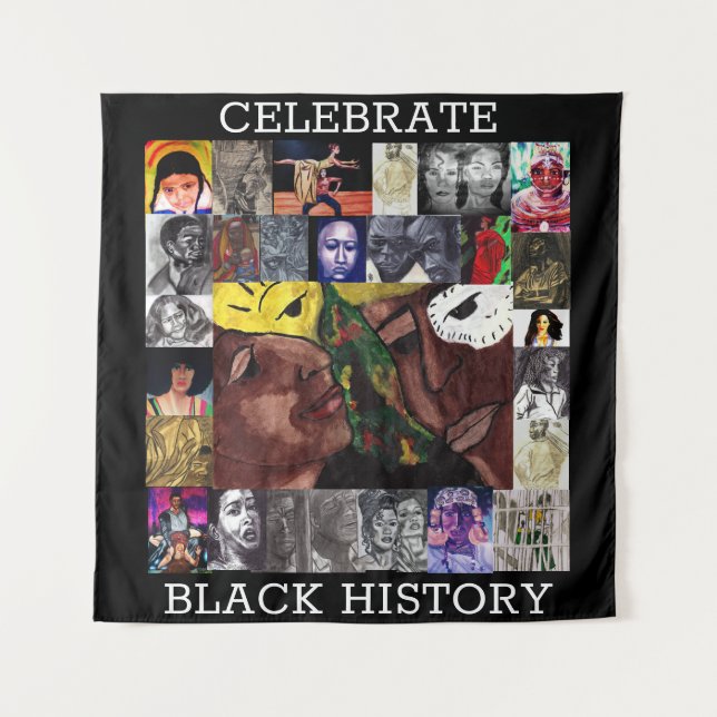 CELEBRATE BLACK CULTURE Tapestyle Wandteppich (Vorderseite)