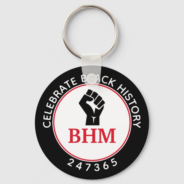 Celebrate Black History 247365 Fist MONOGRAM Schlüsselanhänger (Vorderseite)