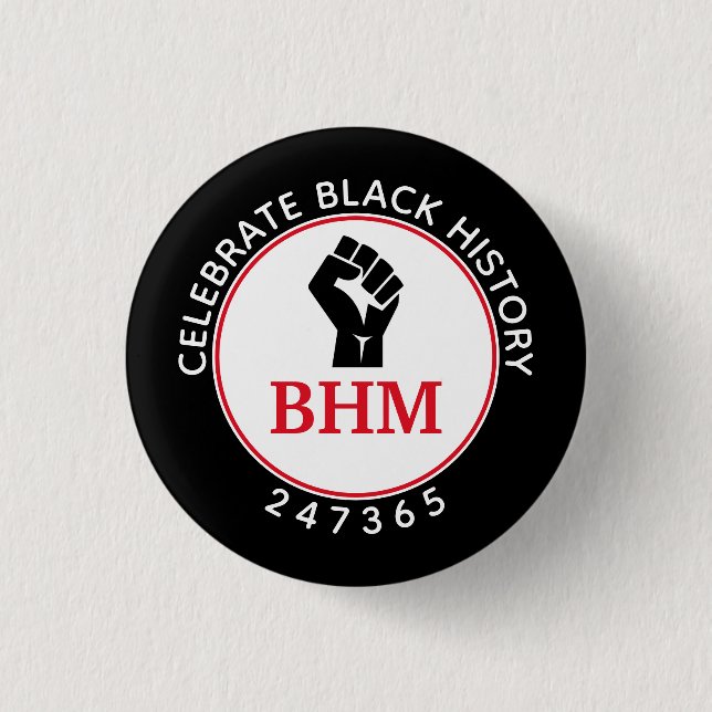 Celebrate Black History 247365 MONOGRAM Black Button (Vorderseite)