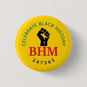 Celebrate Black History 247365 MONOGRAM Gelb Button