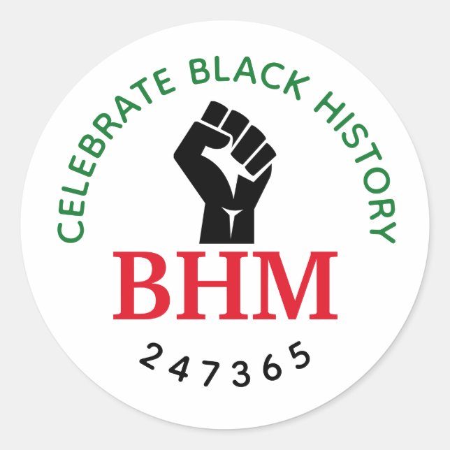 Celebrate Black History 247365 MONOGRAM White Runder Aufkleber (Vorderseite)