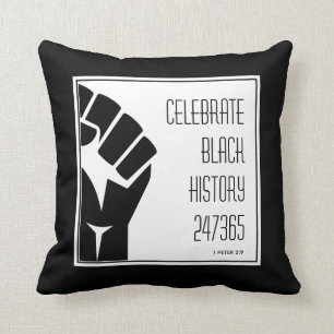 CELEBRATE BLACK HISTORY 247365 Power Fist Custom Kissen