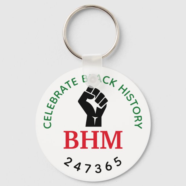 Celebrate Black History 24 7 365 Monogramm Schlüsselanhänger (Vorderseite)
