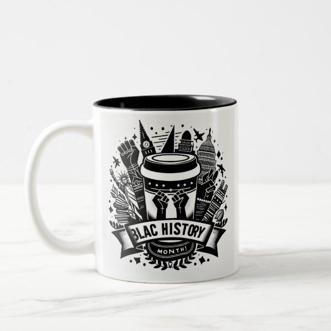 Celebrate Black History Monat Zweifarbige Tasse (Links)